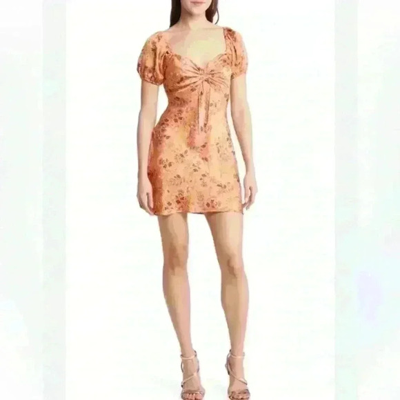 Salmon Multi Floral Dress - Picture 1 of 4